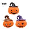 Creative Halloween Holiday Gift Pumpkin Plush Toy, Cute Wizard Hat Stuffed Animal Pillow for Smiling Plushie Sofa Bed, Spooky Home Decor Ornament