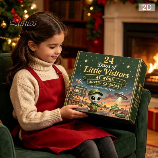 Holiday Countdown Ornament Box 2026 Spirit Advent Calendar, 24-Day Mini Figure Set, Elf Alien Festive Home Decor Ornaments Fairy Christmas Collection,