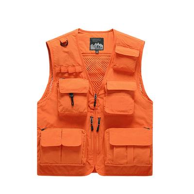Colete Outdoor Life para e e Respirável e Jaqueta M's Multifuncional Pesca, Fotografia, Masculino Feminino Secagem Rápida (Laranja, L)