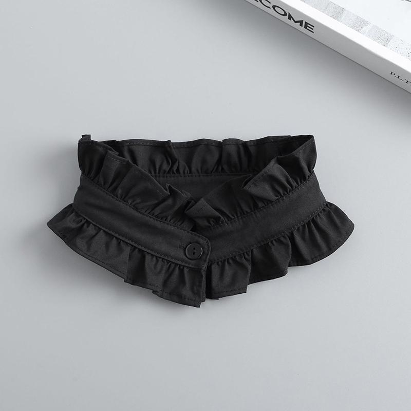 Mode Rüschen Knopf Falscher Kragen Für Frauen Stehkragen Abnehmbar Falsches Armband Für Mädchen Manschetten Falsche Manschetten Zubehör