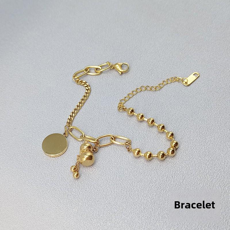 Retro Ethnic Gourd Bracelet - 18k Rose Gold Titanium Steel, Palace Style, European & American Hip-Hop Jewelry.