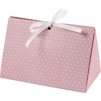 Gift Box - Vivi Gade - Pink Polka Dot - 15 X 7 X 8 Cm - 3 Pcs - Sturdy Matte Cardboard