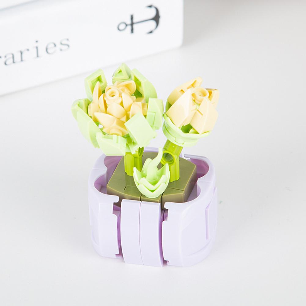 Compatible For Building Blocks Bouquet Diy Small Particles Mini Flower Potted Model Romantic Table Ornaments