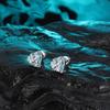 Crushed Ice Blue Winged Titanium Zirconia Stud Earrings - Unisex Cartilage Jewelry