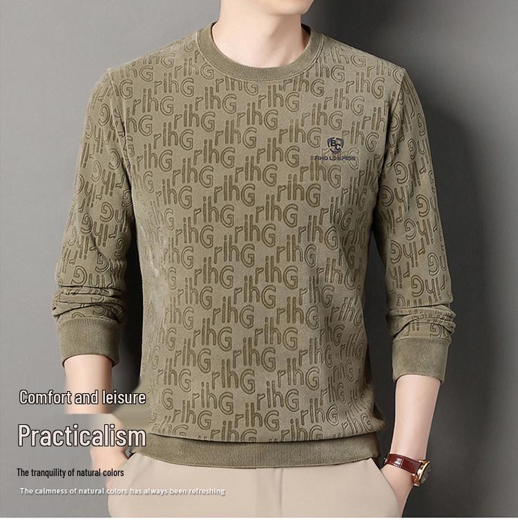 Men s Woodpecker Plus Velvet Thickened Winter Hoodie - Versatile Round Neck Double-Sided Coral Fleece Base Layer. 3XL 83-90 kg