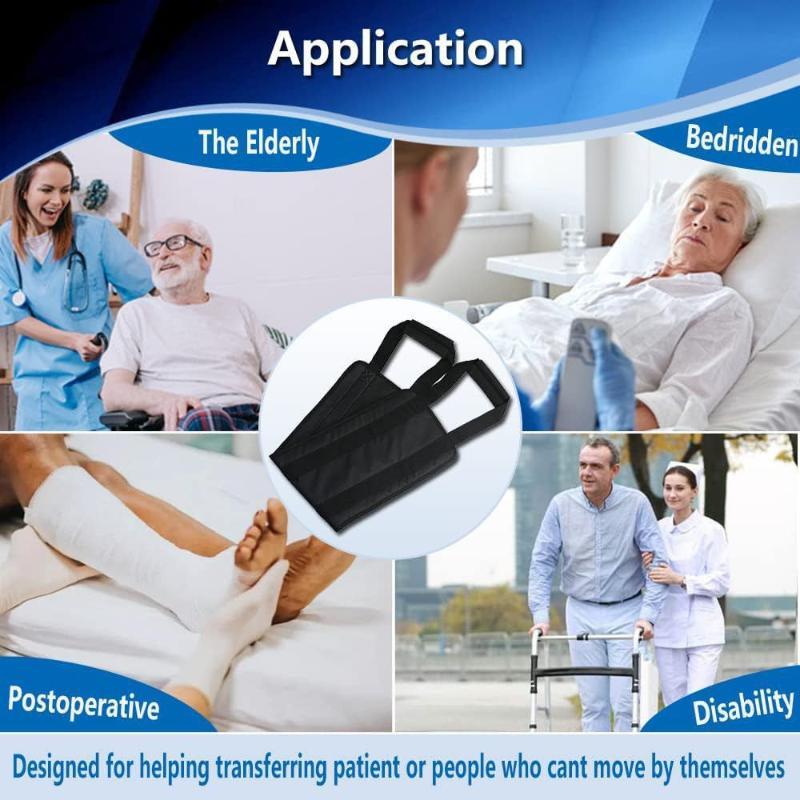 Heavy Duty Patient Transfer Lift Sling Non Slip Padding Reinforced Handles For Elderly Disabled Home Hospital Care