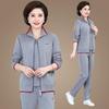 Women's Plus Size Casual Sports Suit - Spring/Autumn Loose Three-piece Set for Middle-aged Moms