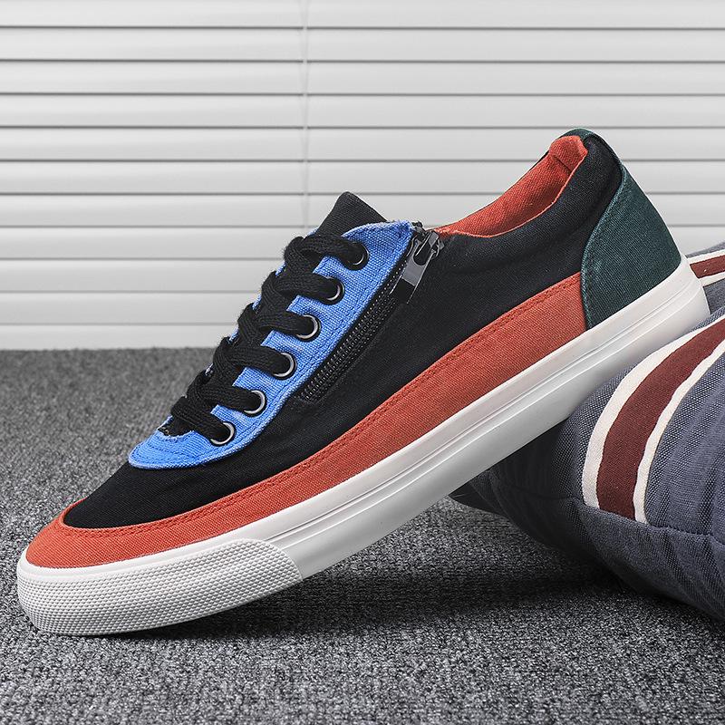 Spring 2026 Men's Breathable Canvas Low-Top Shoes - Trendy Casual Sports Skate Footwear