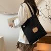 2025 New Canvas Bag Christmas Cute Apple Embroidery New Tote Bag Art College Student Shoulder Bag