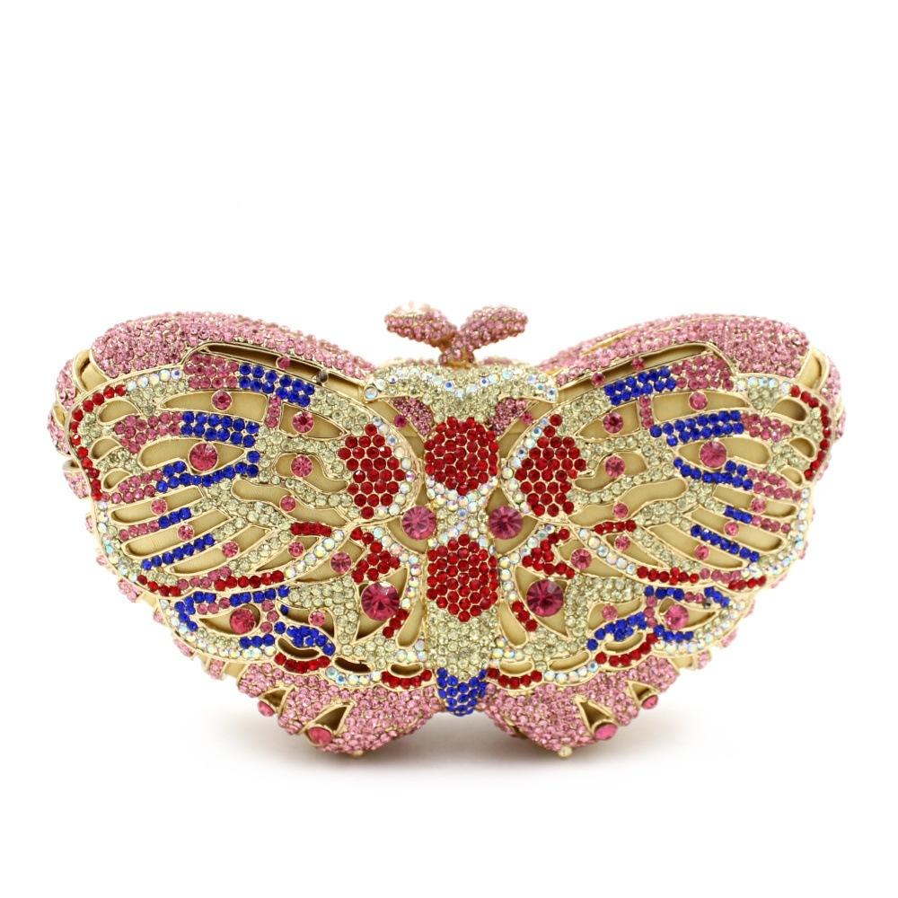 Butterfly Shape Evening Bag Gold Metal