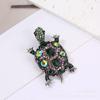 Sparkling Rhinestones Turtles Brooches Vintage Alloy Animal Pins Banquet Party Accessories Suitable for Women and Men