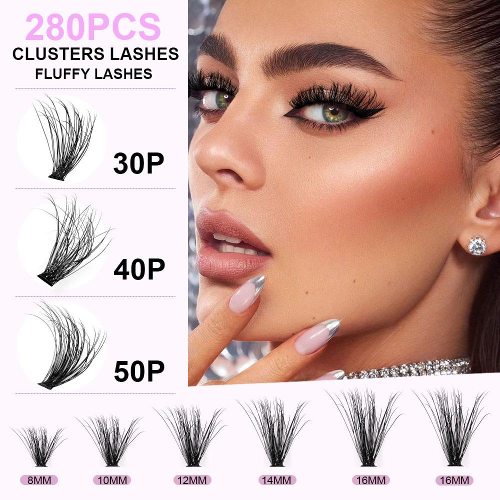 Diy Segmented Fried Hair Single Cluster False Eyelashes 14 Rows Large Capacity Daily Makeup