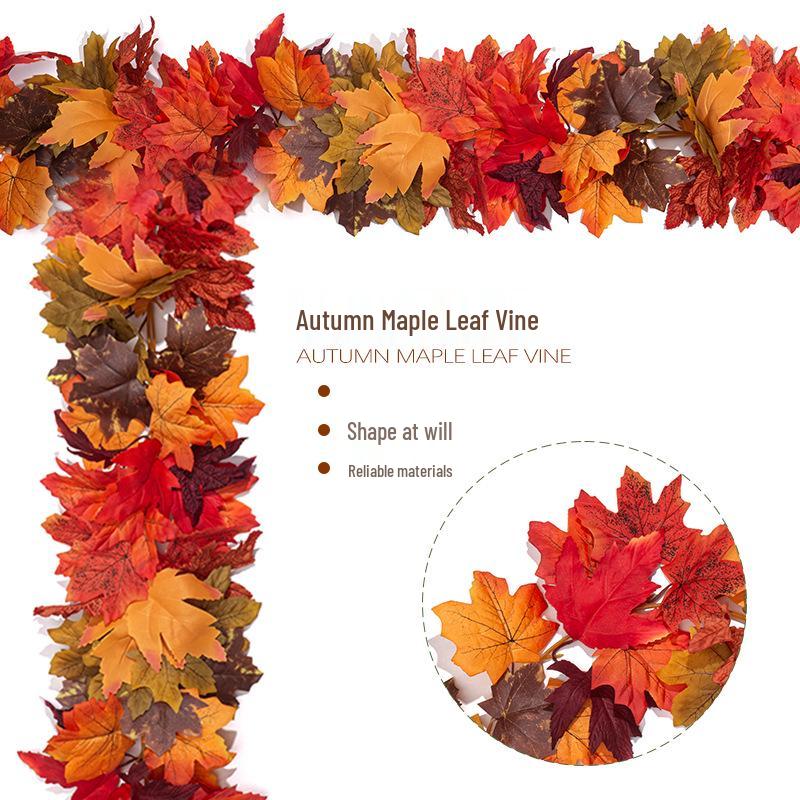 Thanksgiving Mixed Color Artificial Maple Leaf Vine