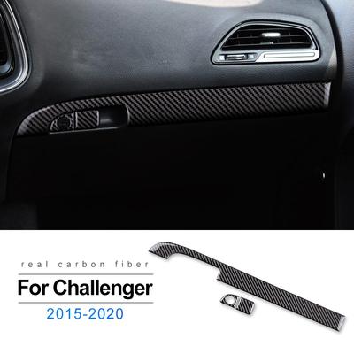 Real Soft Carbon Fiber for Dodge Challenger 2015 2016 2017 2018 2019 2020 2021 2022 2023 Sticker Interior Trim Car Storage Box