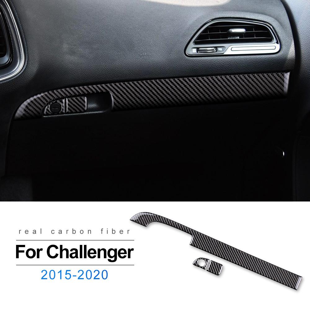 Real Soft Carbon Fiber for Dodge Challenger 2015 2016 2017 2018 2019 2020 2021 2022 2023 Sticker Interior Trim Car Storage Box for Challenger 15-20