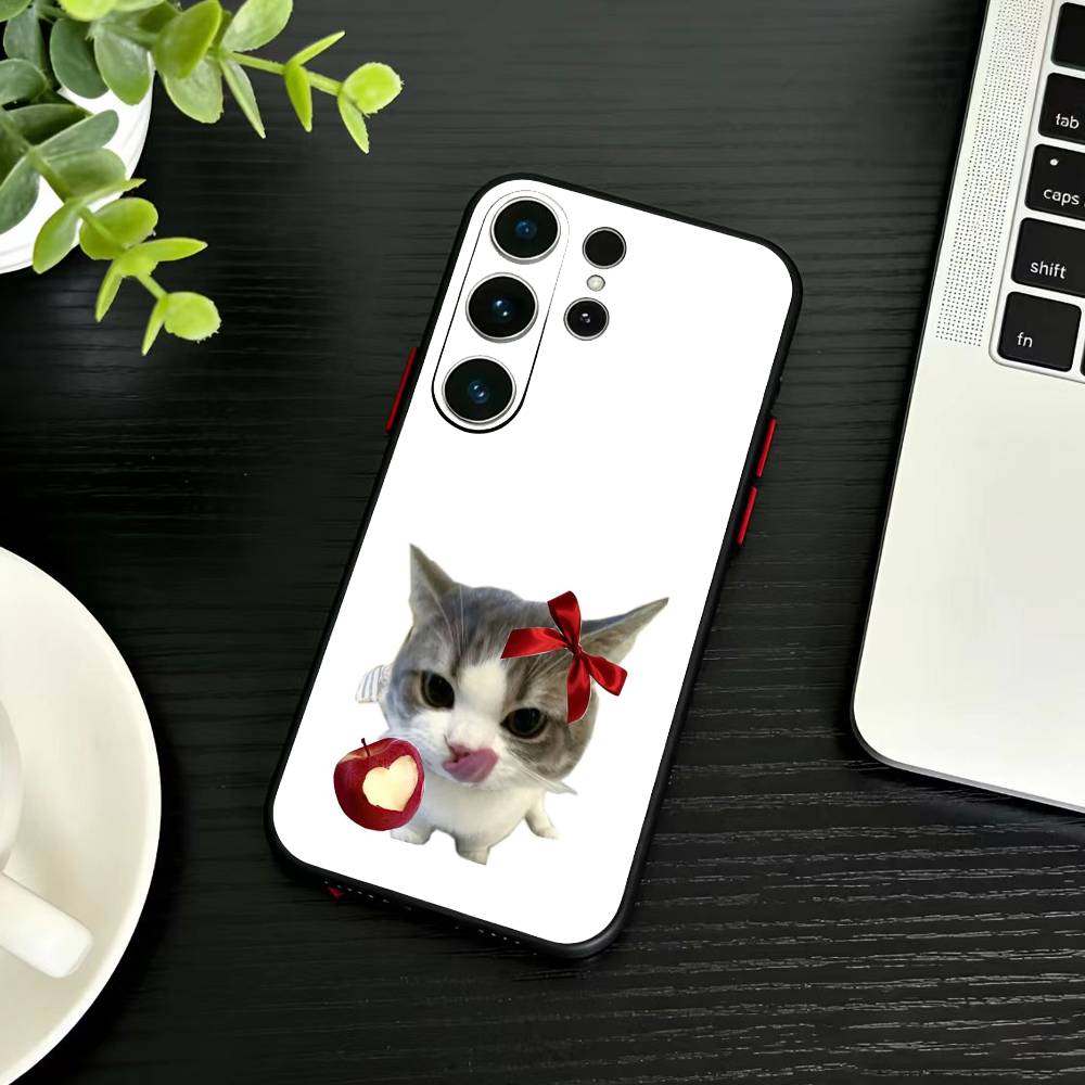 Silly Goofy Cat Mouse Phone Case For Samsung S26,S25,S24,S23,S22,S21,S20,Ultra,Plus,FE Black Soft Cover