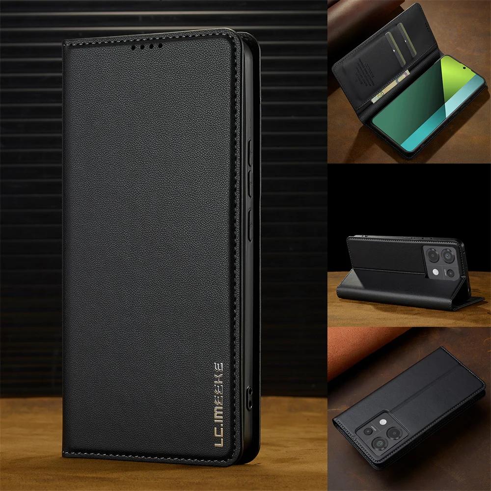 

Кожаный чехол-кошелек с откидной крышкой и держателем для карт с подставкой для Redmi Note 14 Pro+ Plus 11S 12S13 12 11 Pro 4G POCO X5 Pro 5G Redmi Note 14 Pro 5G