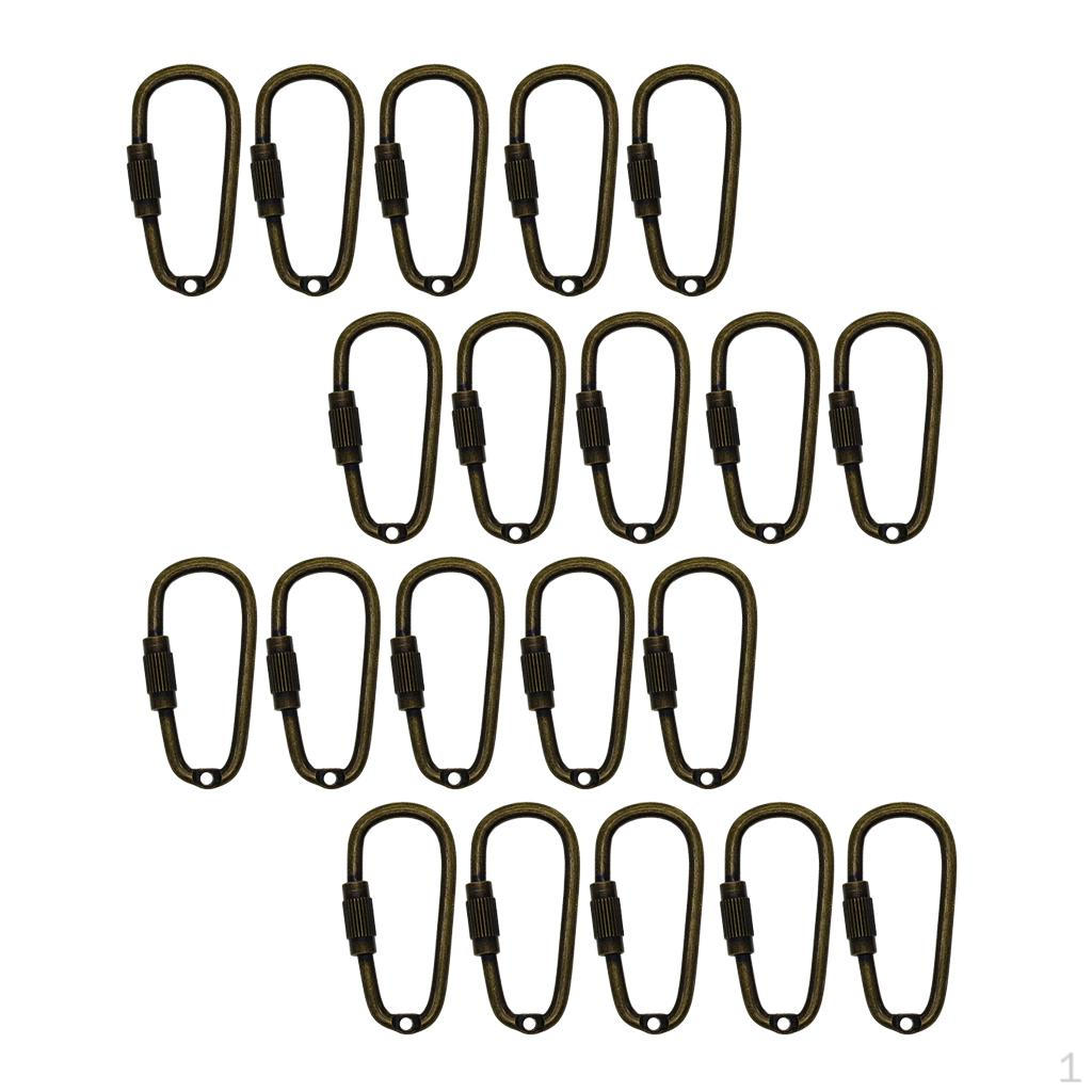 Pieces Mini Steel Screw Closure Keychain Hook Carabiner 20 pieces