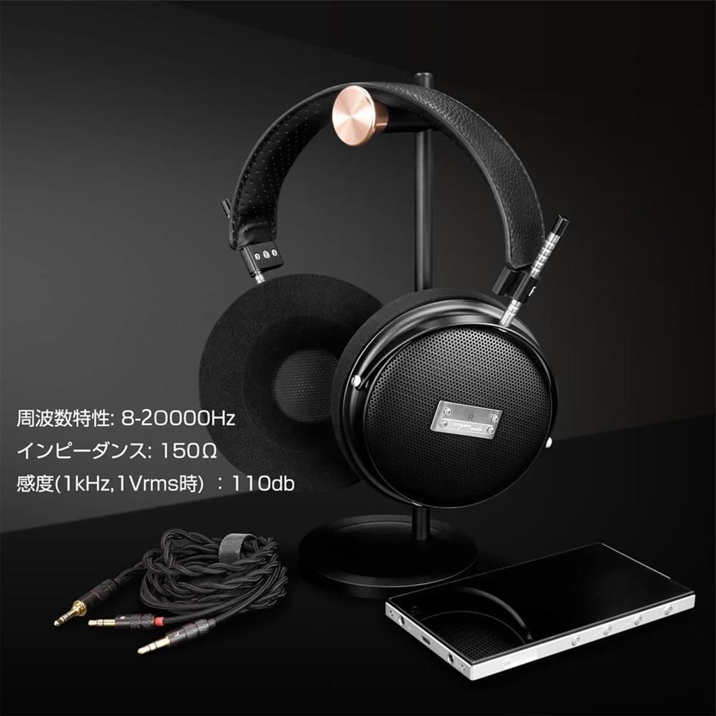 Cooyin SR70 Wired Headphones with 70mm HD Large Diameter Detachable Black Open-back Diaphragm, Cable, Over-ear, 3.5mm Jack, HiFi, High-Resolution
