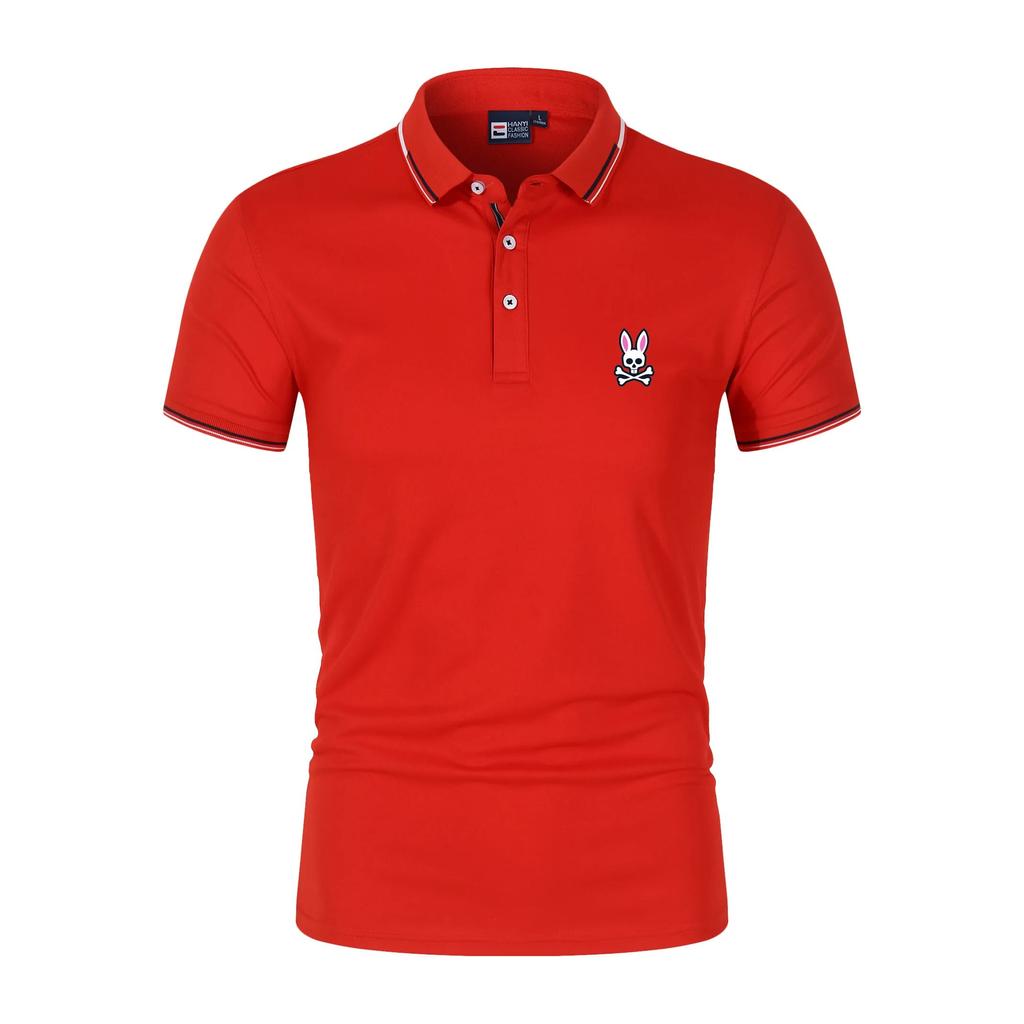 Men's T-shirt Polo Shirt Skull Rabbit Head New Summer Fashion Casual Short Sleeve Business Breathable Sports Print Golf Top