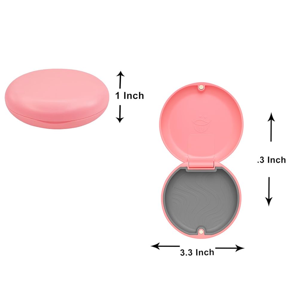 Dentosmile Slim Aligner Case/Aligner and Retainer Case/Dental Orthodontic Retainer Box - Rose Pink Colour with Silicone Layer and Cotton Carry Bag