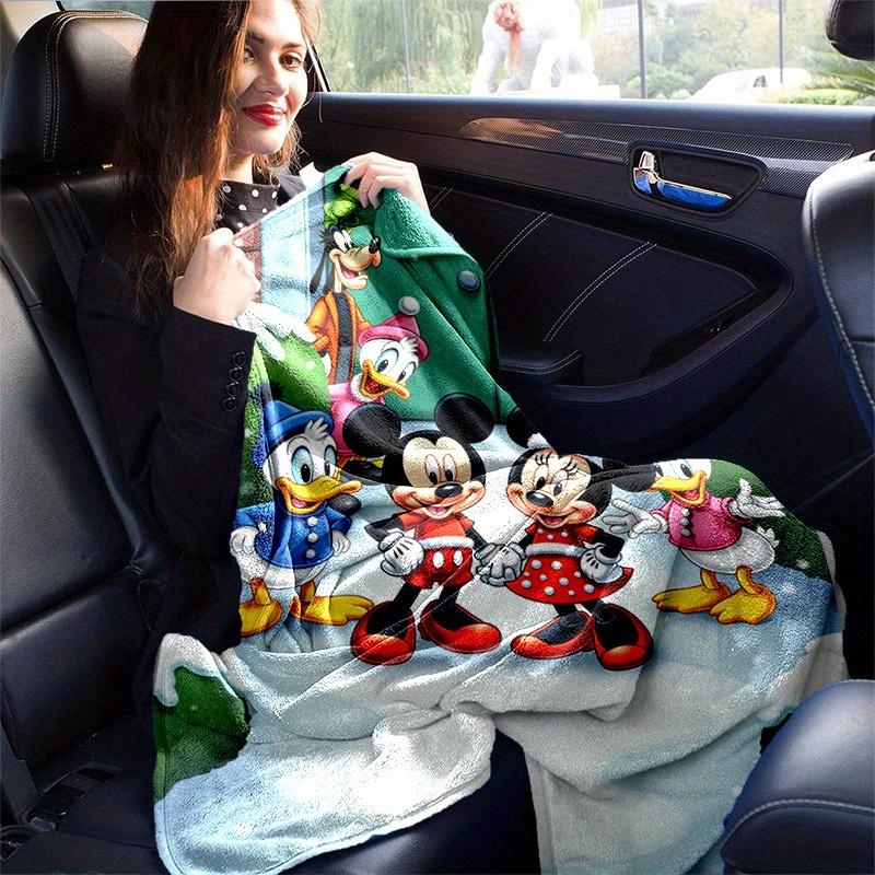 1pc, Festive Mickey & Friends Christmas Blanket, Seasonal Decor, Soft Flannel Throw Blanket, Versatile & Cozy for Bedroom, Living Room, Travel, Campin