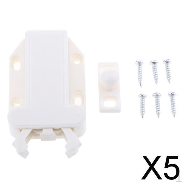 5xPush To Open Latch for Door Drawer Cabinet Cupboard White