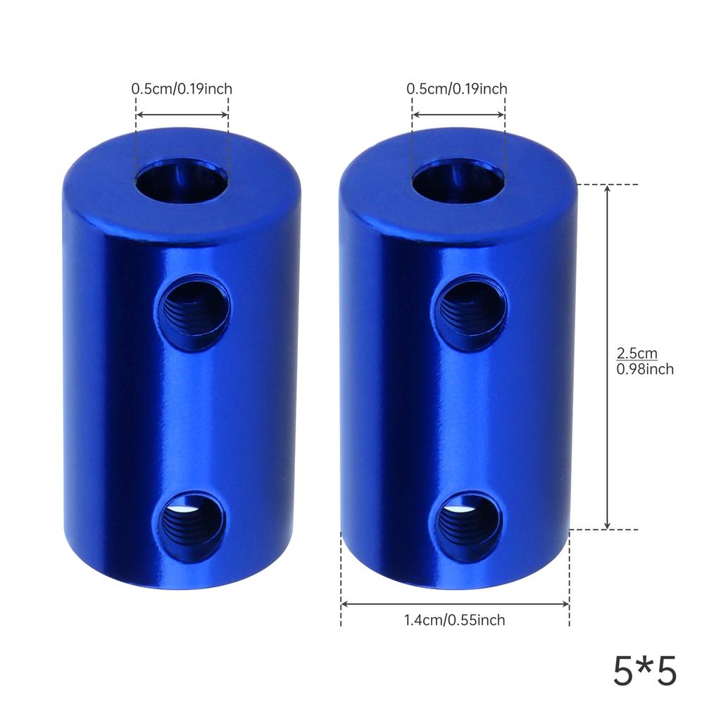 Aluminum Alloy Blue 25mm 1 Inch Rigid Coupling Set for 3D Printer RC Robot Car Model DIY Encoder with Screws Hex Wrench