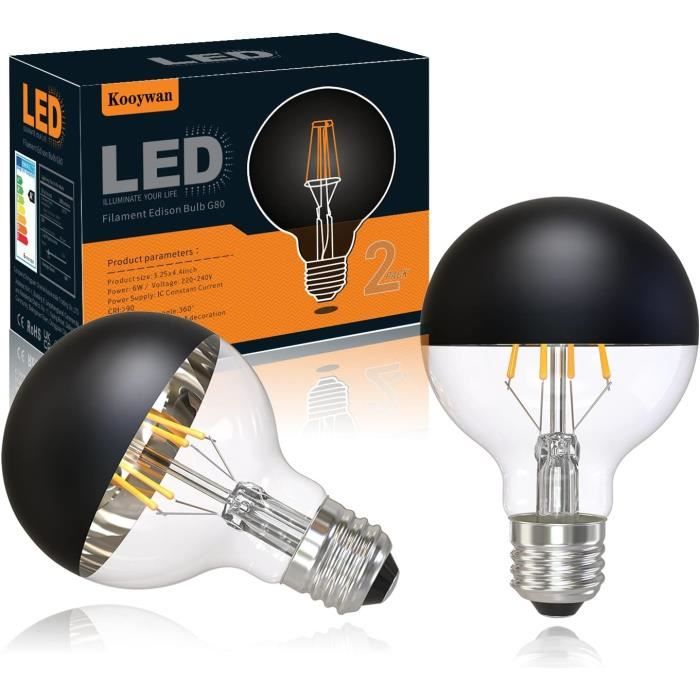 Ampoule LED - Kooywan - G80 - 6W - 2700K - Blanc Chaud - E27