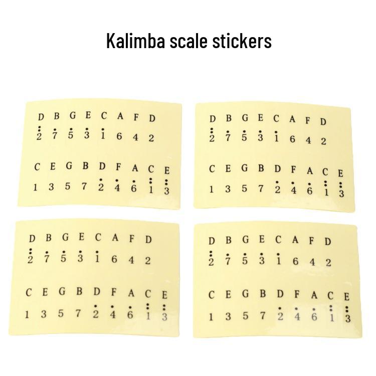 Transparent 17-Key Thumb Piano Stickers - Kalimba Scale Markers Accessories KM-17