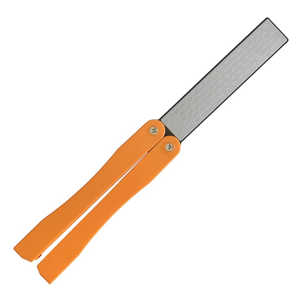Foldable Knife Sharpener Gritstone with Non-Slip Handle Outdoor Sharpening Whetstone Portable Double Side for Outdoor Use