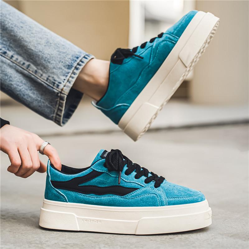 

Summer new fashion platform solid color casual men s shoes board shoes, sky blue, light gray 44 чорний