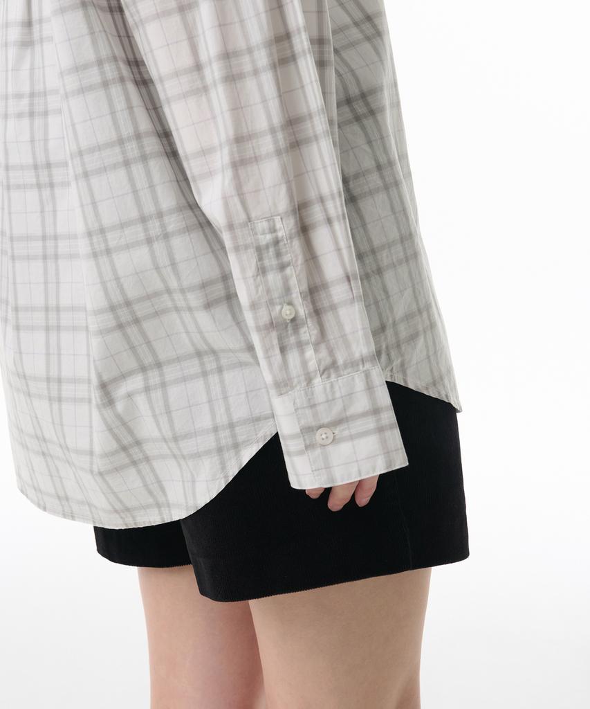 MUSINSA STANDARD WOMAN Women'S Oversized Plaid Check Shirt [Cream]