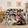 Kpop B-BTS Park Ji Min Star Flannel Blanket Soft Warm Throw Blanket for Bedroom Living Room Bed Travel Camping Picnic Gift