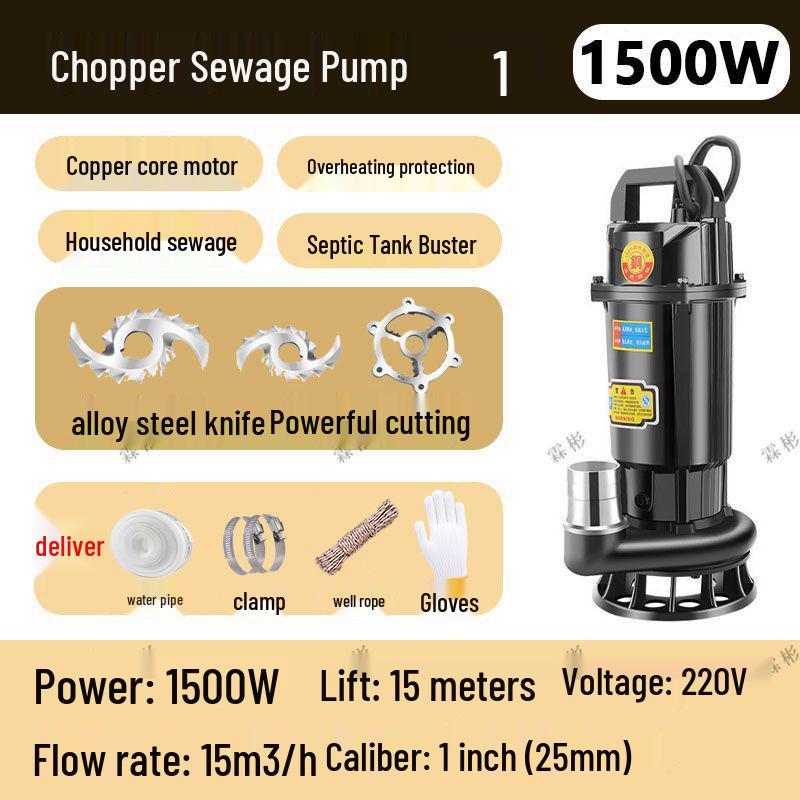 

High-Power Cutting Submersible Sewage Pump for Septic Tanks and Biogas Slurry.