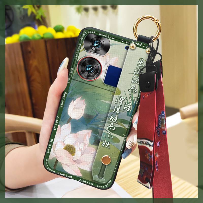 Lanyard Fashion Phone Case For ZTE Nubia Z60 Ultra For Mom Shockproof Protective Anti-knock Kickstand Chinese Style Ring