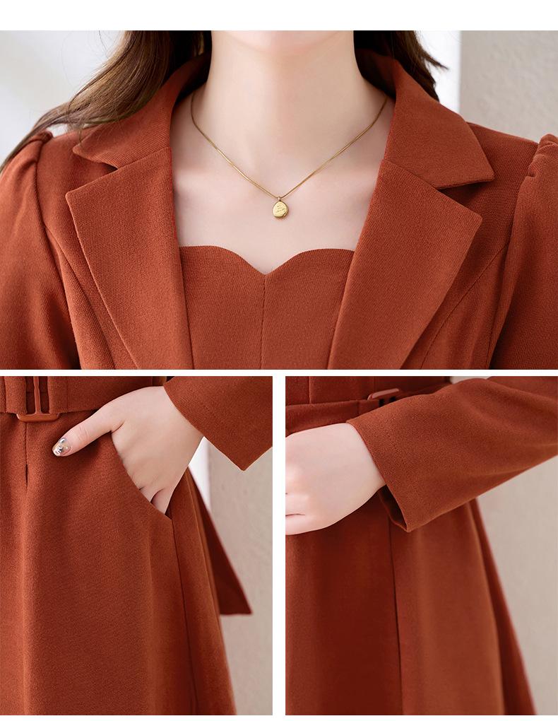 2024 Autumn Women's Korean Slim Fit A-line Dress with Tie - SW1857