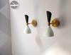 Brass Diabolo Wall Sconce Pair: Mid-Century Italian Light Fixture