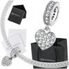 Charms Hanging Heart 925 Bead Pendant With Cubic Zirconia S925