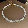French Vintage Baroque Pearl Necklace Summer Niche Premium Sense Clavicle Chain Light Luxury Versatile Necklace Women