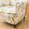 2pcs/set Flower Print Wing Back Chair Cover Anti-dirt Wing Armchair Protector Covers with Seat Cushion Cover for Living Room