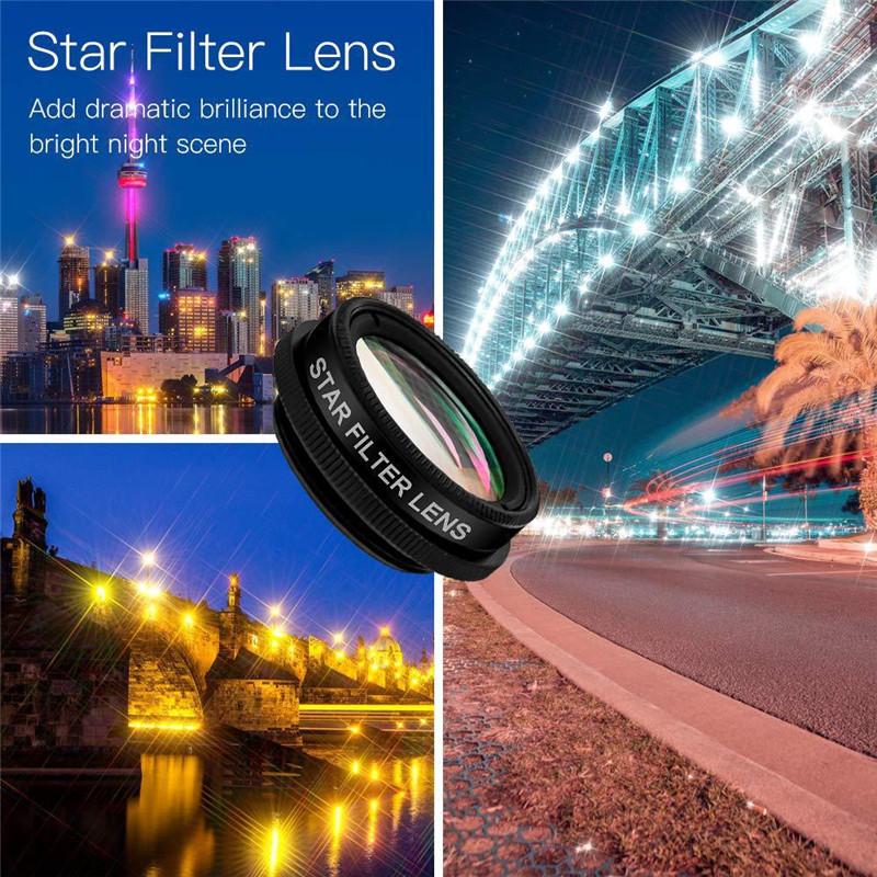 Phone lens kit universal 10/7/5 in 1 Fisheye Wide Angle macro Lens CPL Filter Kaleidoscope 2X telescope Lens for smartphone