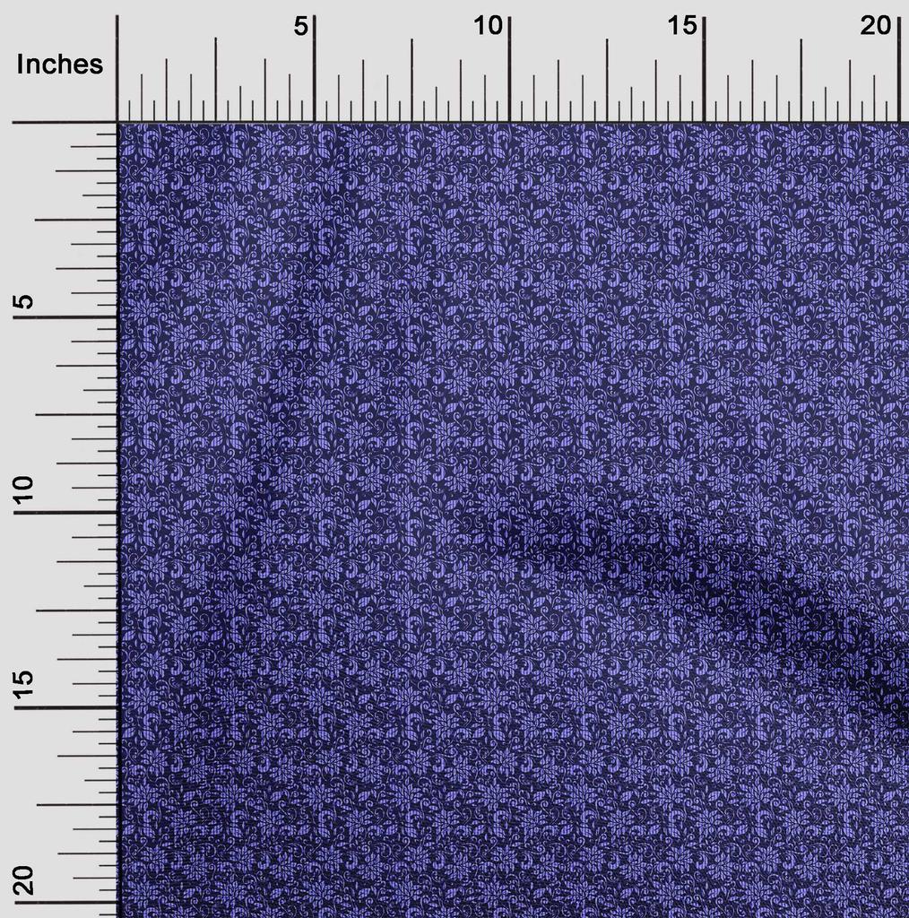 oneOone Cotton Flex Blue Fabric Floral Sewing Material Print Fabric By The Yard 40 Inch