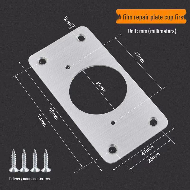 Stainless Steel Thickened Hinge Repair Plate for Cabinet Doors