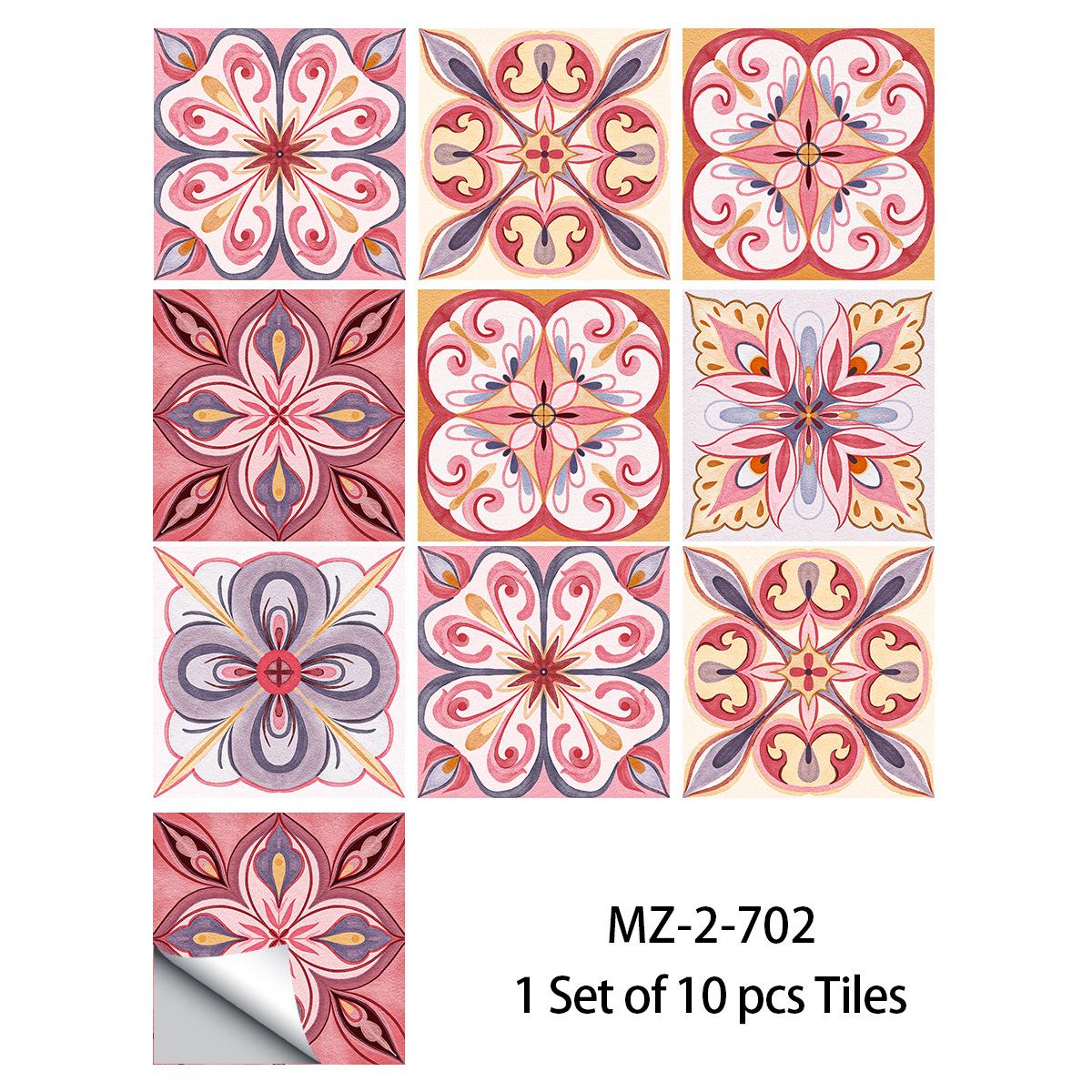 

20x20cm 10 Pcs PVC Moroccan Pattern Wall Sticker for Kitchen Bathroom Cabinet Self-Adhesive Removable Reusable Easy DIY Home 20cm x 20cm