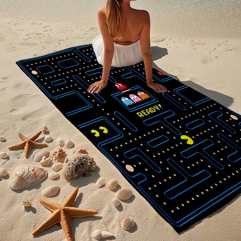Pac game Adventure Beach Towel, Super Soft Microfiber, Gift for Her/Him, Birthday, for Pool, Beach, Travel, Home Decor Fan gifts