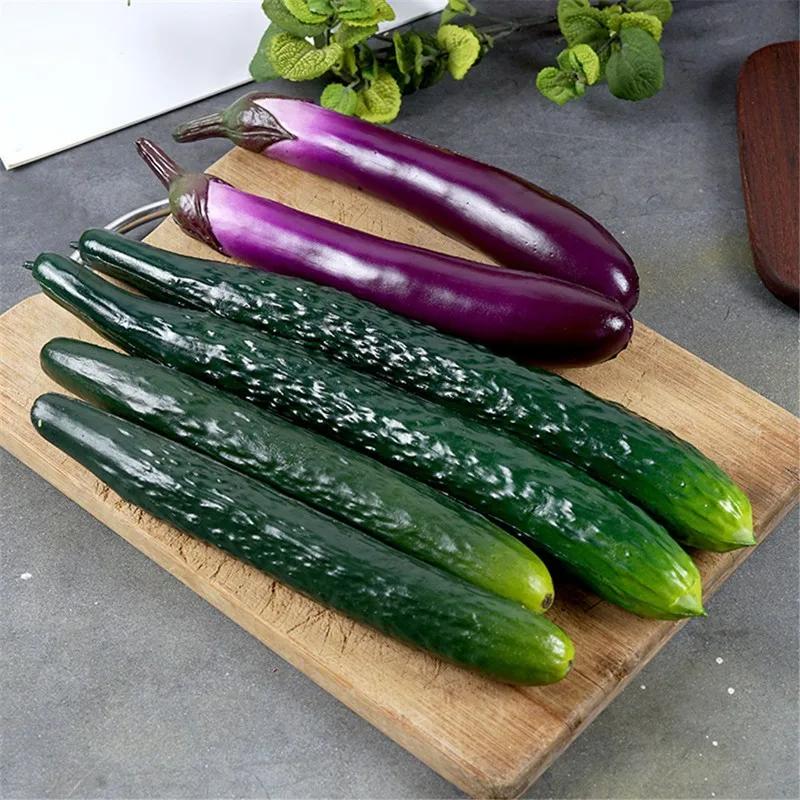 Top Quality Simulation  Eggplant Model Cabinet Dining Room Hall Restaurant Store Shop Decoration Artificial Fake Vegetables Prop
