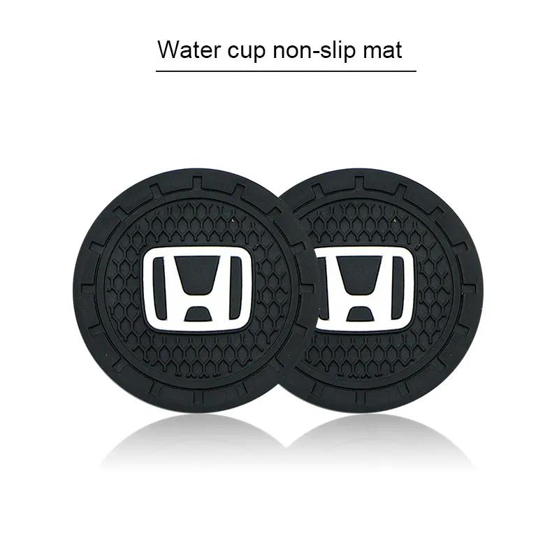 For Honda Car Logo New Cup Holder Coaster Silicone Non Slip Pad For Honda Civic Fit Jazz Accord Pilot Passport Stepwgn CRV BRV C