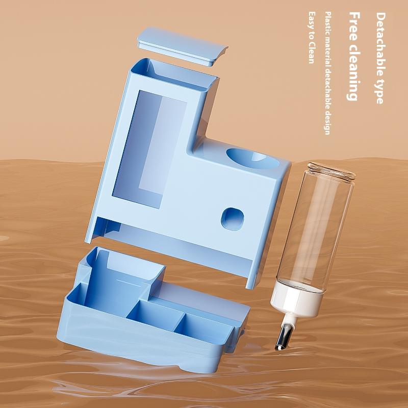 2-in-1 Automatic Hamster Automatic Feeder Water Dispenser Multi-functional Small Pets Drinking And Feeding Food Container