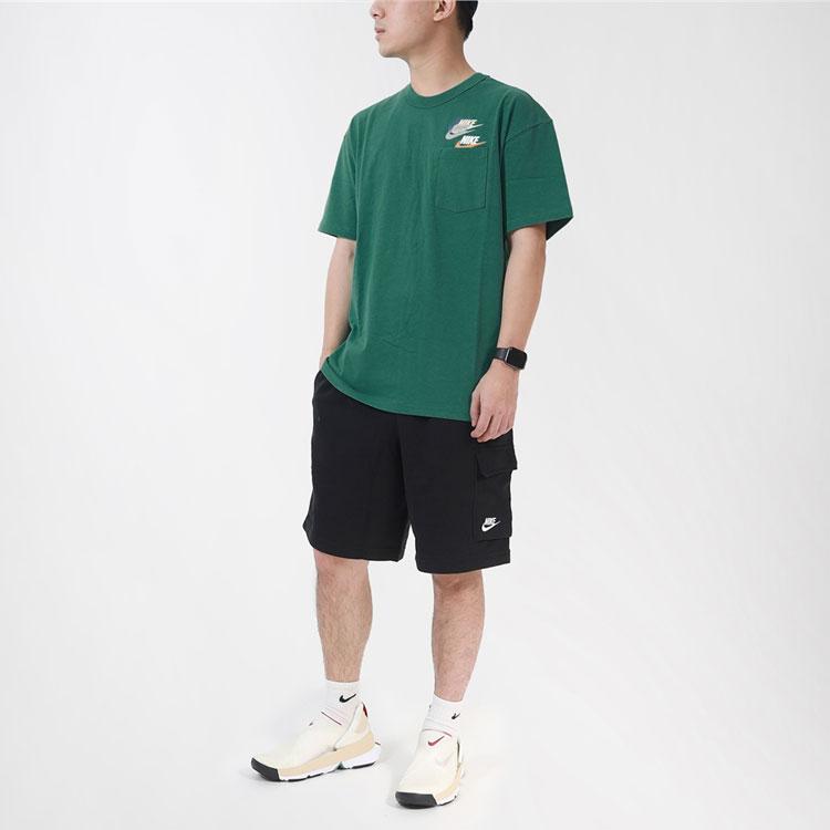 Nike Logo Print Crew Neck T-Shirt Men Tops Green DV3316-350